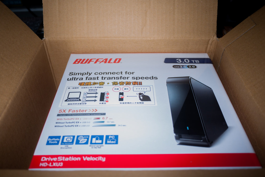 Buffalo HD-LXU3 外接3TB硬碟 簡單開箱測試